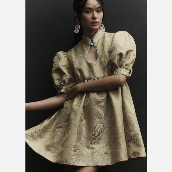 Brand New Maeve Puff-Sleeve Babydoll Mini Dress - Picture 4 of 16